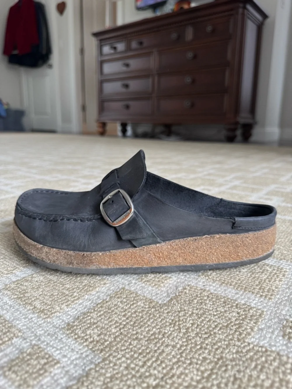 Birkenstock Buckley Clog Black Leather Buckle EU 39 (US 8-8.5) - Picture 3 of 17
